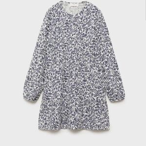 Blue Floral Long Sleeve Girls dress